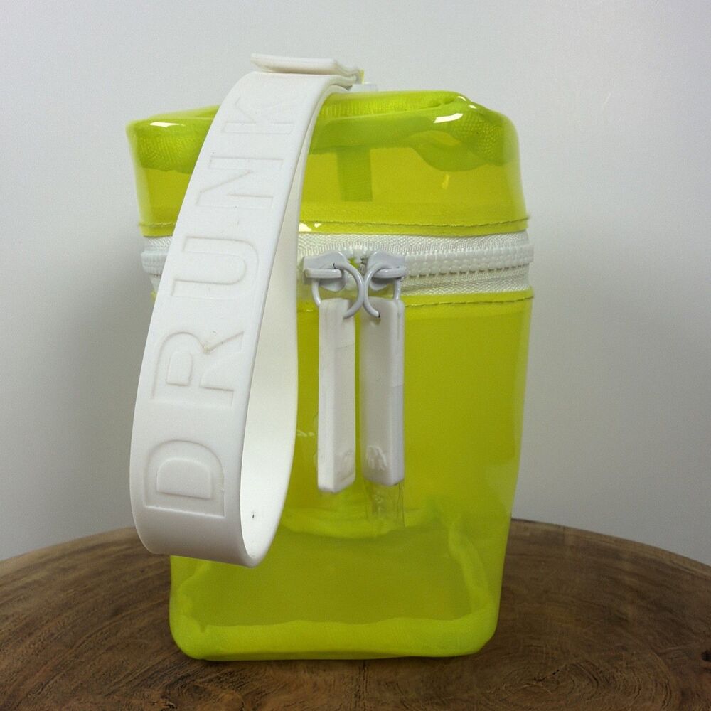 Drunk Elephant The Littles Neon Yellow Clear Jelly Cosmetic Travel Bag Pouch